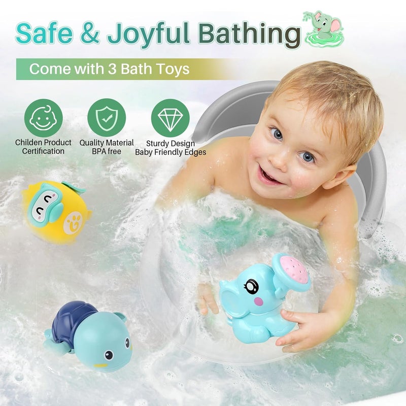 Inaya Baby Bath Seat for 624 Months NonSlip Safe and Comfortable Tub Chair for SittingUp Infants Open Design  Essential Bath Time Support Grey - Image 5