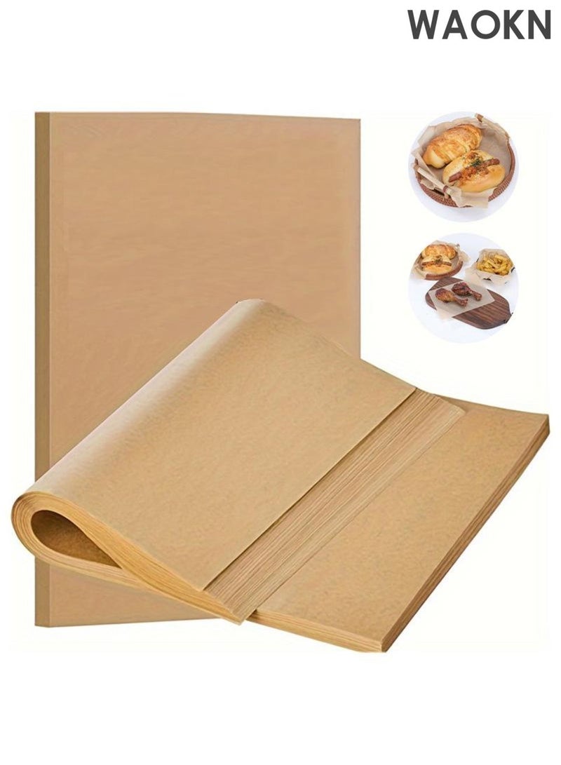 دبليو أيه أو كي أن ورق خبز مستطيل 100، ورق زيت السيليكون، ورق مقاوم للزيت، مقاوم لدرجات الحرارة العالية، لا يتجعد أو يحترق، صحي وآمن وغير سام، سهل التغليف، مصنوع من مادة لب الخشب الأصلية. - Image 1