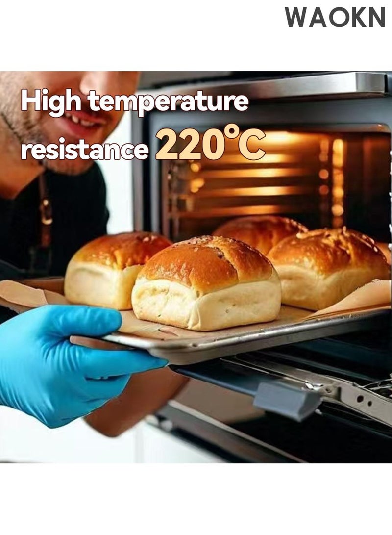 دبليو أيه أو كي أن ورق خبز مستطيل 100، ورق زيت السيليكون، ورق مقاوم للزيت، مقاوم لدرجات الحرارة العالية، لا يتجعد أو يحترق، صحي وآمن وغير سام، سهل التغليف، مصنوع من مادة لب الخشب الأصلية. - Image 2