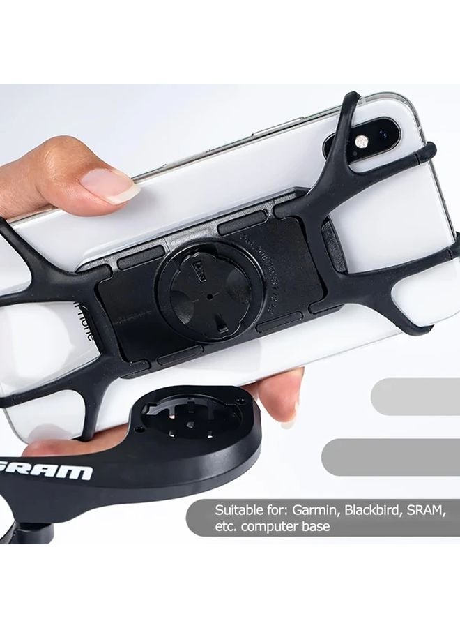 Black Universal Shock Absorbing Silicone Phone Holder For Bicycles Motorcycles 4 7 5 Inch - Image 5