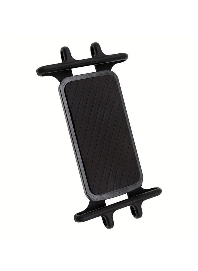 Black Universal Shock Absorbing Silicone Phone Holder For Bicycles Motorcycles 4 7 5 Inch - Image 1