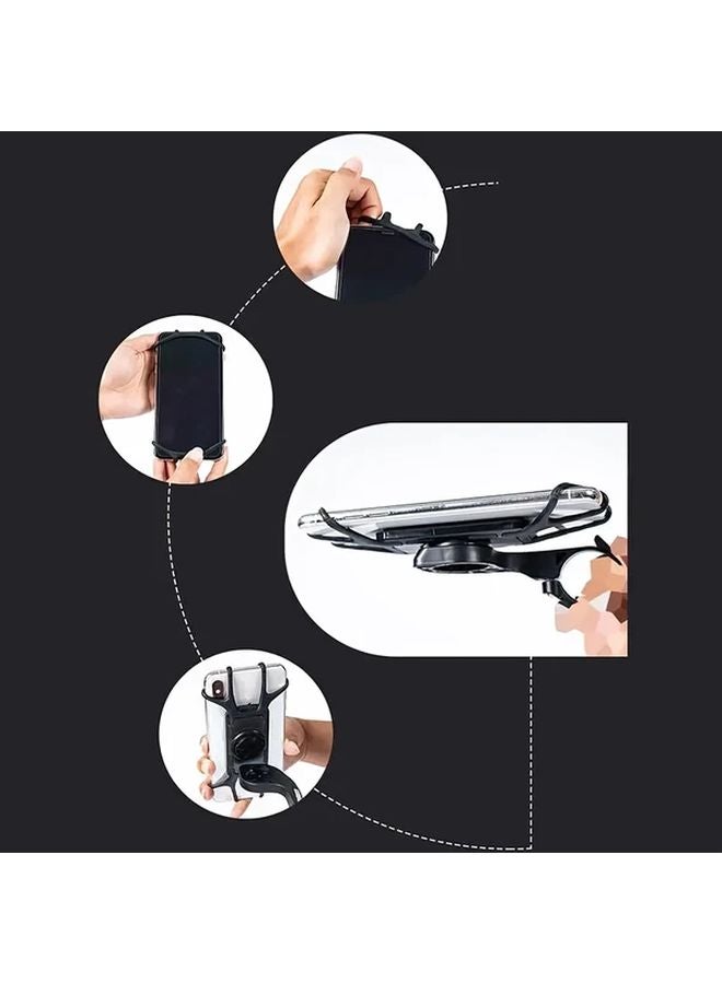 Black Universal Shock Absorbing Silicone Phone Holder For Bicycles Motorcycles 4 7 5 Inch - Image 4
