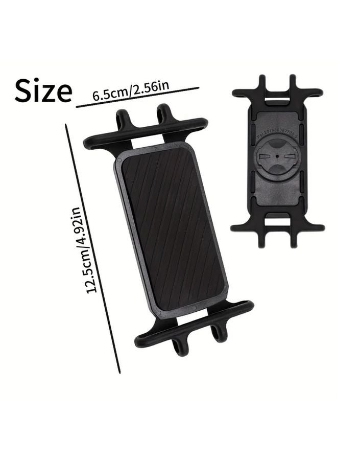 Black Universal Shock Absorbing Silicone Phone Holder For Bicycles Motorcycles 4 7 5 Inch - Image 3