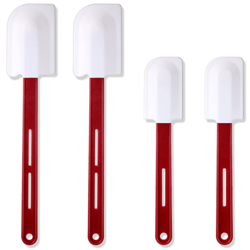 Norme 4 Pcs High Temp Silicone Spatulas Heat Resistant Rubber Spatula Commercial Silicone Scraper with Handle for Kitchen Cook Baking Mixing Utensil Dishwasher Safe 10 Inch14 Inch