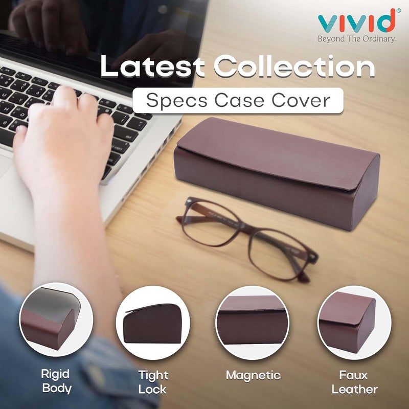 VIVID Vision Unisex Adult Lightweight Eyewear Specs Case Cover | Protect Eye Glasses | Chashma Dibbi | Spectacle Box | Closure - Magnetic | Faux Leather - Image 3