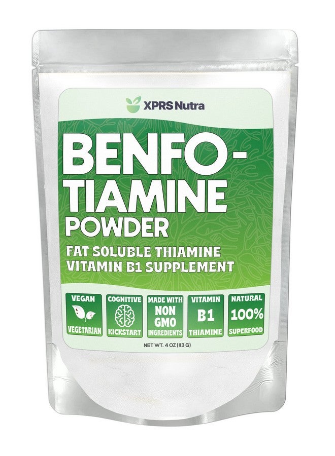 XPRS Nutra Benfotiamine Powder (Thiamine) - Fat Soluble Happy Heart Thiamine Supplement - Advanced Vitamin B1 Benfotiamine for a Cognitive Boost - Vegan Friendly Benfotamine Powder (4 Ounce) - Image 1