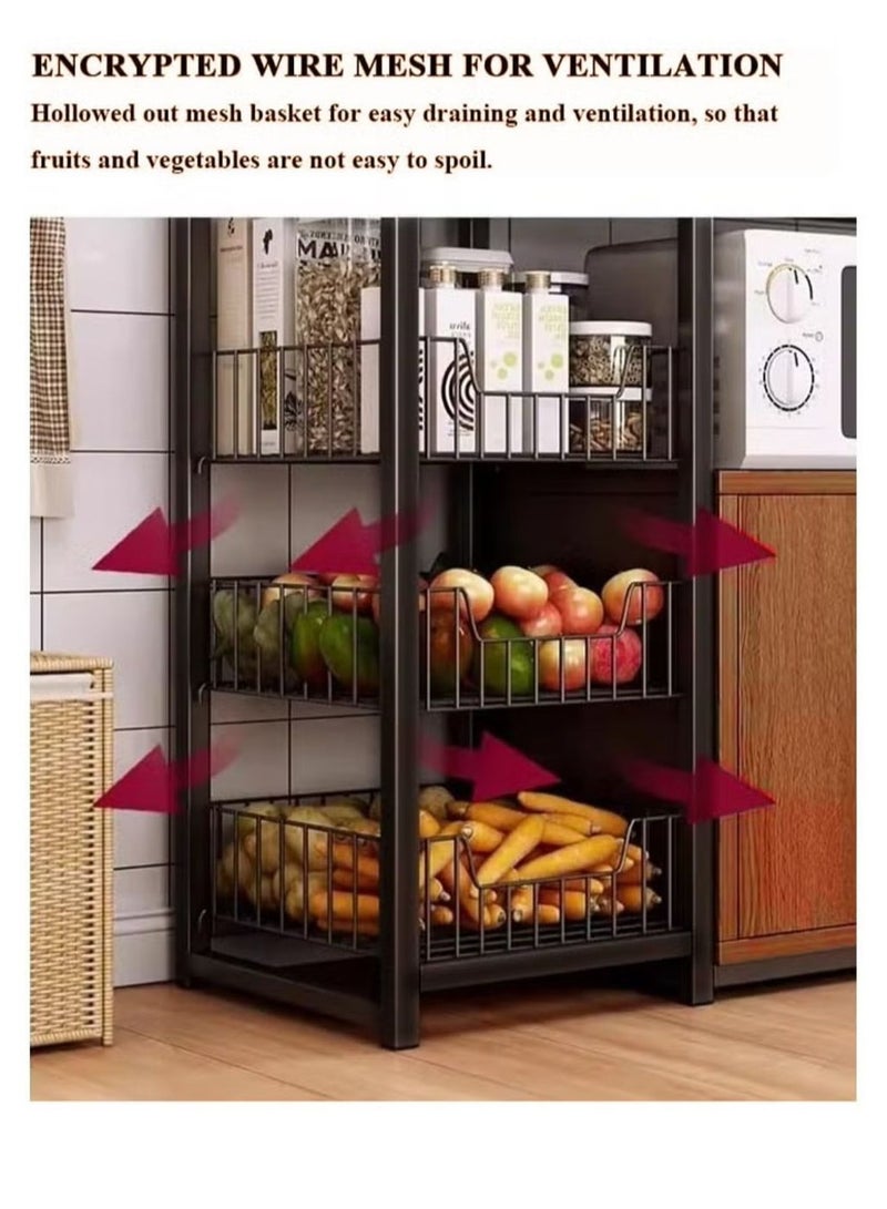 إكسبرت خزانة تخزين للمطبخ مع باب وأرفف، حامل فرن ميكروويف خشبي، أرفف تخزين قائمة بذاتها للمطبخ والحمام والمنزل وغرفة المعيشة 80×30×80 سم - لون خشبي - Image 5