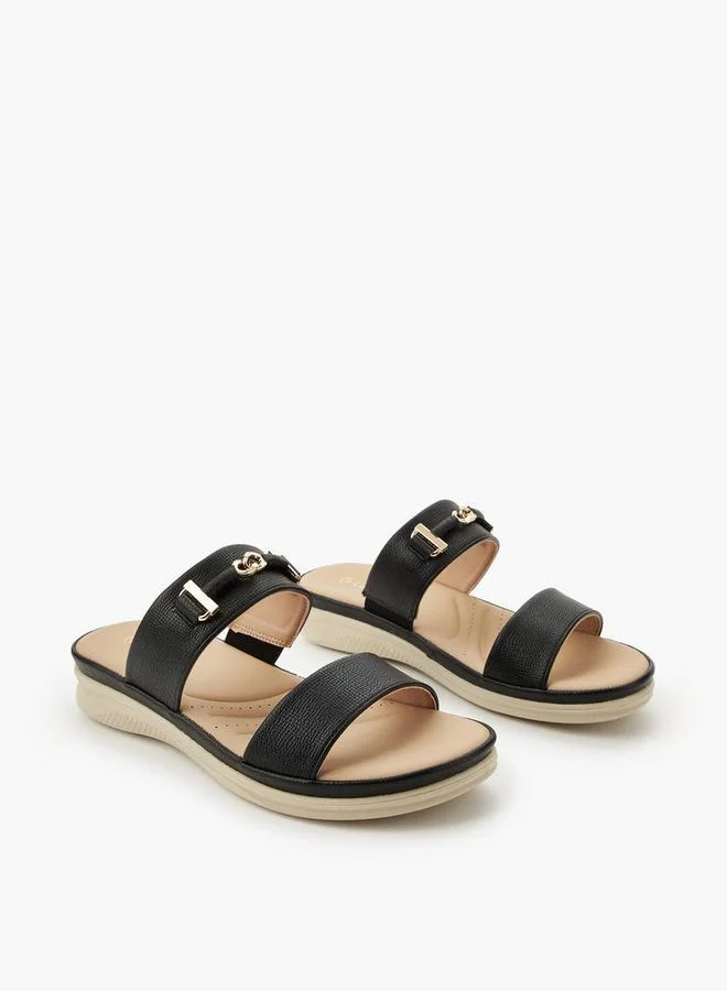 لو كونفورت Women Metallic Detail Slide Sandals