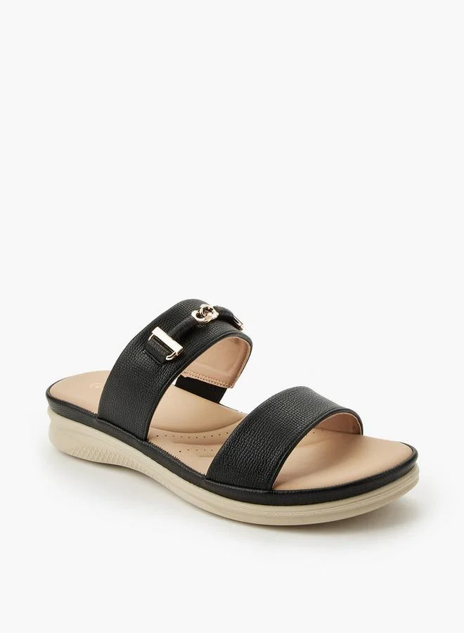 لو كونفورت Women Metallic Detail Slide Sandals