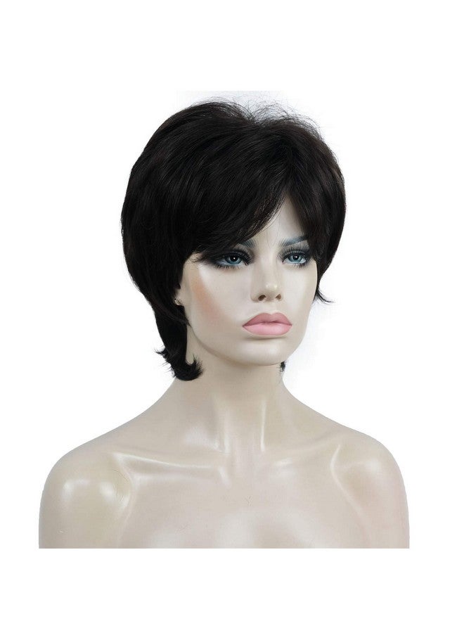 Aimole Short Layered Straight Wigs Synthetic Women'S Wig Full Hair (4 Dark Brown) - Image 4