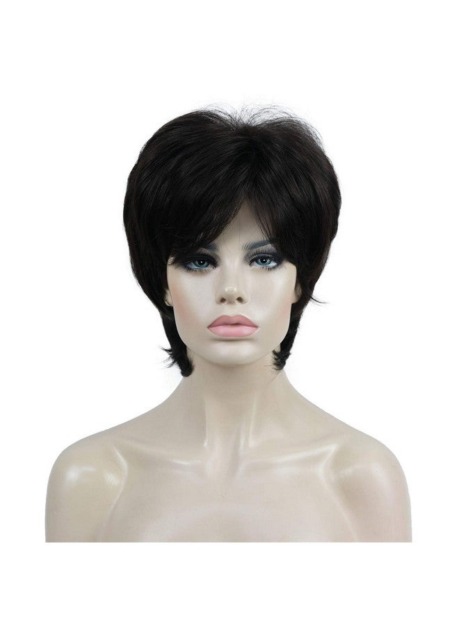 Aimole Short Layered Straight Wigs Synthetic Women'S Wig Full Hair (4 Dark Brown) - Image 2