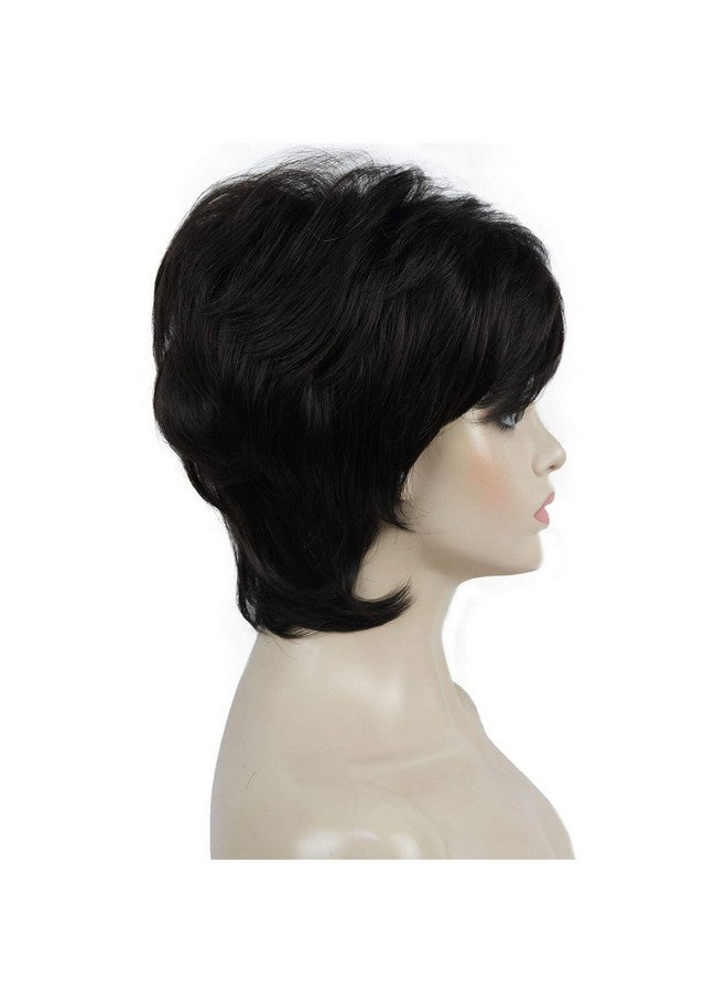 Aimole Short Layered Straight Wigs Synthetic Women'S Wig Full Hair (4 Dark Brown) - Image 5