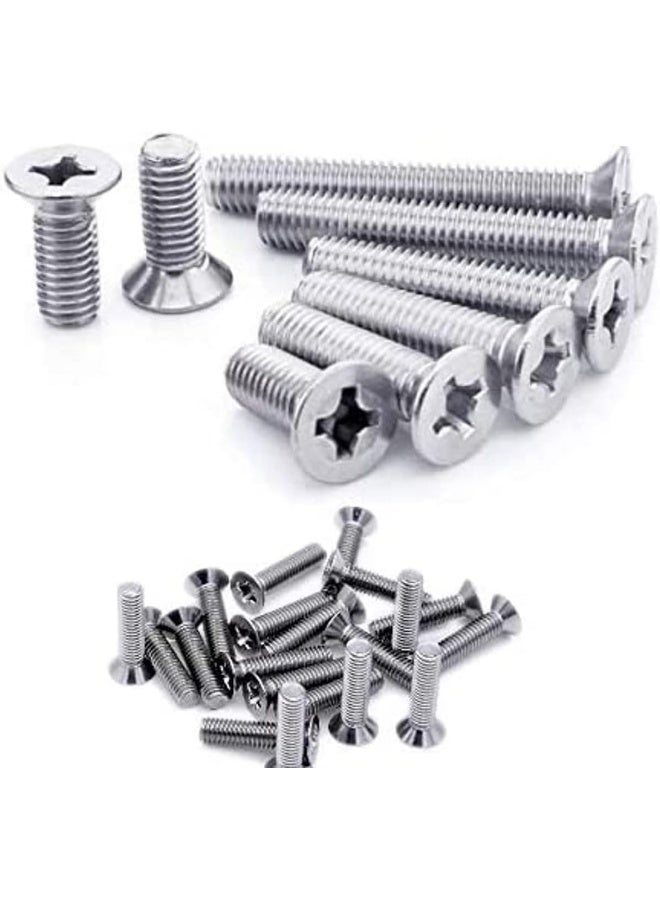 Biella Machine Screw Csk Philip And Countersunk Head For Diy Electrical And Kitchen Furniture Pull Cabinet Door Handles Pack Of 25 (M4 X 60 Mm) - Image 1