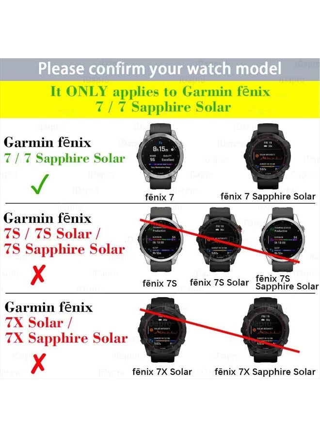 iDaPro [4 Pack] Screen Protector for Garmin fenix 7/7 Sapphire Solar 47mm Watch + Silicone Anti-dust Plugs Tempered Glass Anti-Scratch Bubble-Free - Image 2