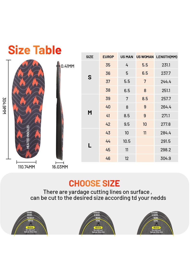 SYOSI - Heated Insole for Women Men, USB Rechargeable, with Accurate Temperature Remote Control Wireless Thermal Insoles, Environmentally Friendly PU Material, Waterproof Type-C Charging Port - Image 1