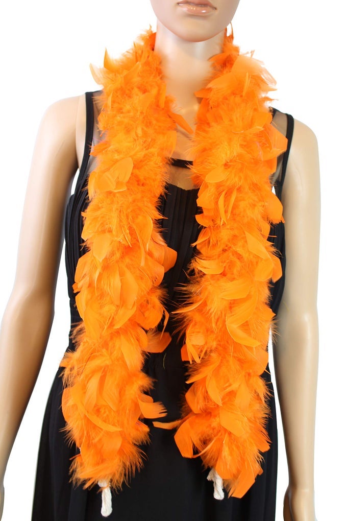 OVER 10 COLOR 25 GRAM 4 FEET LONG CHANDELLE FEATHER BOA KIDS FEATHER BOA GREAT FOR PARTY WEDDING HALLOWEEN COSTUME CHRISTMAS TREE DECORATION ORANGE