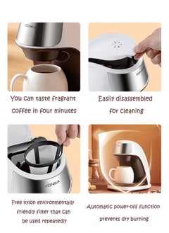 KONKA 1-Cup  Coffee Maker 300ml ，450W Fast Brew Smart Drip Coffee Machine ，Perfect for Office/Studio/Saudi Small Homes  - Image 4