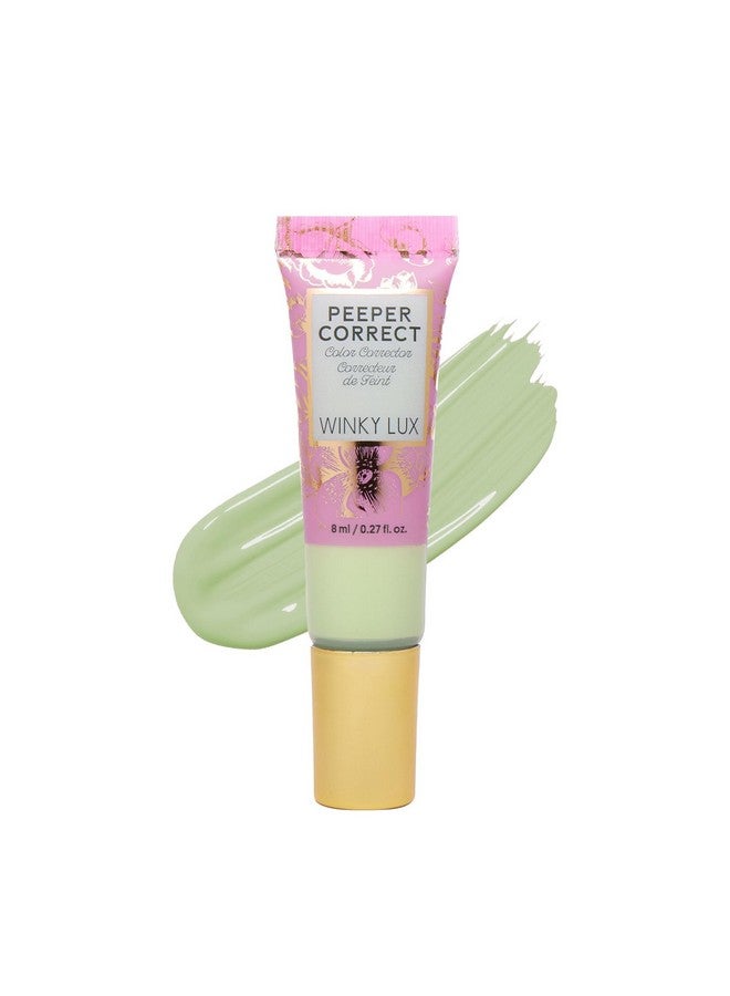 Winky Lux Peeper Correct Green Color Corrector - Neutralizes Redness, Smooth & Even Complexion Hydrating Formula With Vitamin E & Hyaluronic Acid - Tinted Creamy Color Corrector, Vegan & Cruelty Free - Image 1