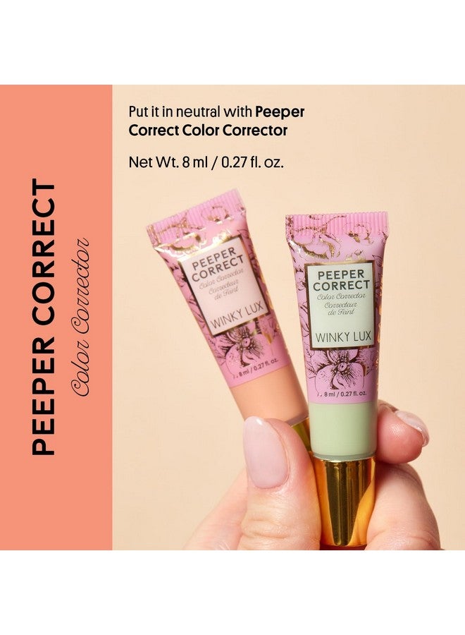 Winky Lux Peeper Correct Green Color Corrector - Neutralizes Redness, Smooth & Even Complexion Hydrating Formula With Vitamin E & Hyaluronic Acid - Tinted Creamy Color Corrector, Vegan & Cruelty Free - Image 2