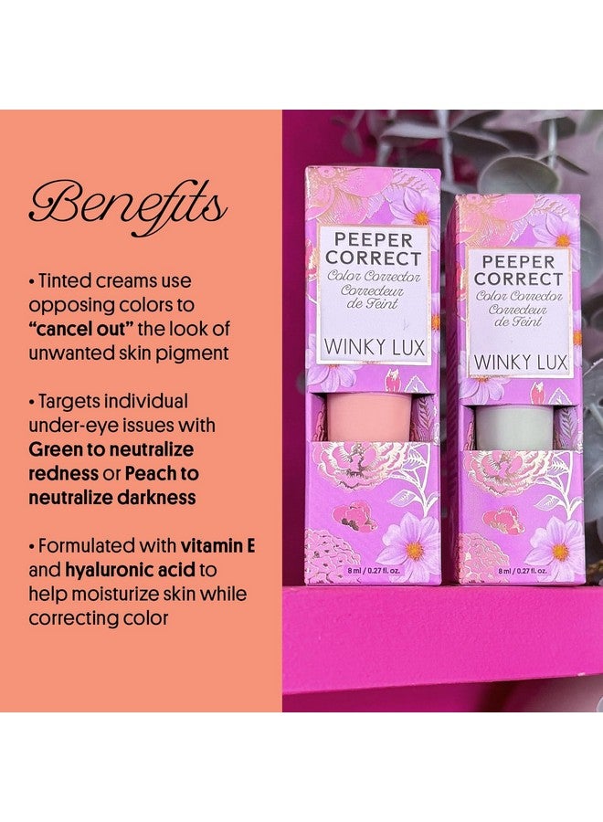 Winky Lux Peeper Correct Green Color Corrector - Neutralizes Redness, Smooth & Even Complexion Hydrating Formula With Vitamin E & Hyaluronic Acid - Tinted Creamy Color Corrector, Vegan & Cruelty Free - Image 3