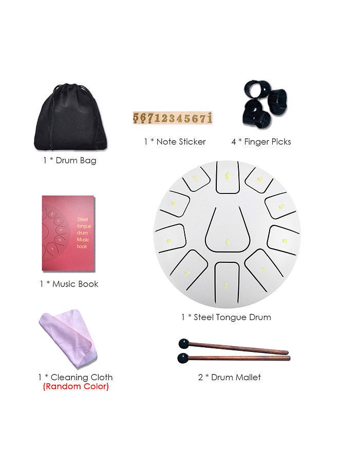 Generic 8 Inch Steel Tongue Drum 11 Notes Handpan Drum with Drum Mallet Finger Picks Percussion for Meditation Yoga - Image 4