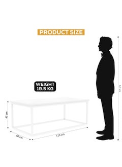 RIGID Steel Coffee Table White 45x120x60cm  - Image 2