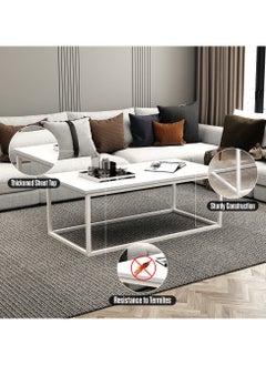 Steel Coffee Table White 45x120x60cm - pzsku/Z53457D8A21C78D8217B6Z/45/_/1740047790/6459d250-d783-49fc-a6b4-45f8f6da38c0