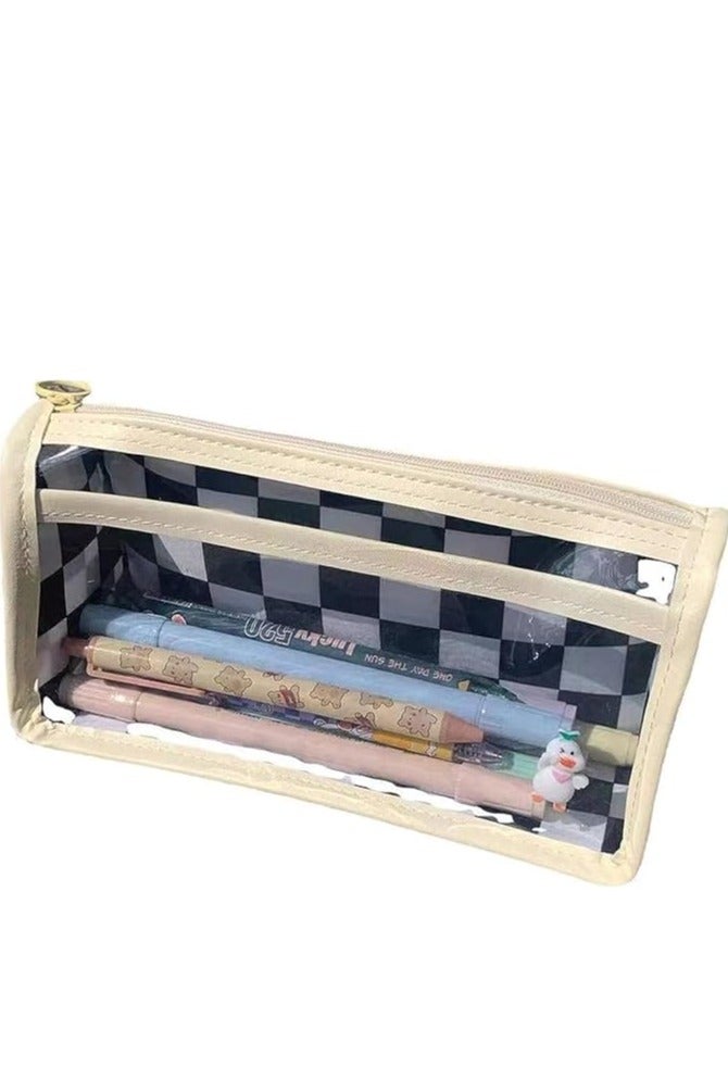 Shawday Back to School Transparent Dual layer large capacity stationery pencil case,pen pencil holder - Image 1