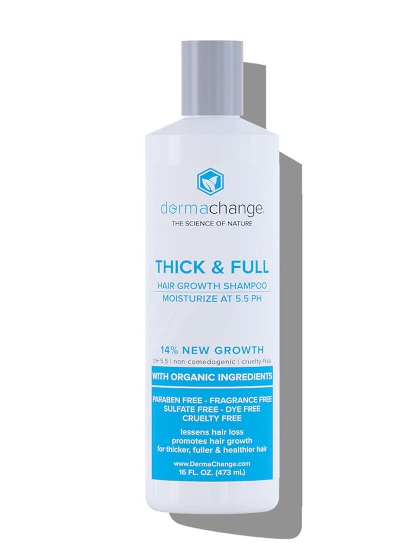 dermachange - Hair Growth Shampoo for Thining and Hair Loss - Sulfate Free for Men and Women - Shinier, Volumizing and Thickening Shampoo for Color Treated Hair with Aloe Vera (16oz) - Image 1