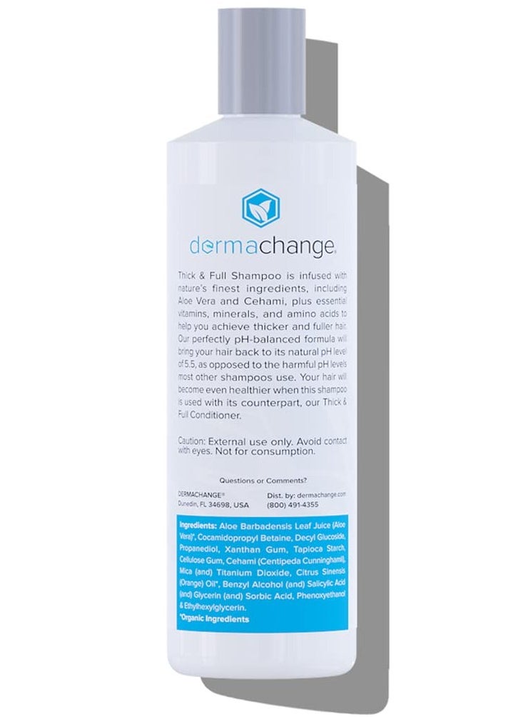 dermachange - Hair Growth Shampoo for Thining and Hair Loss - Sulfate Free for Men and Women - Shinier, Volumizing and Thickening Shampoo for Color Treated Hair with Aloe Vera (16oz) - Image 1
