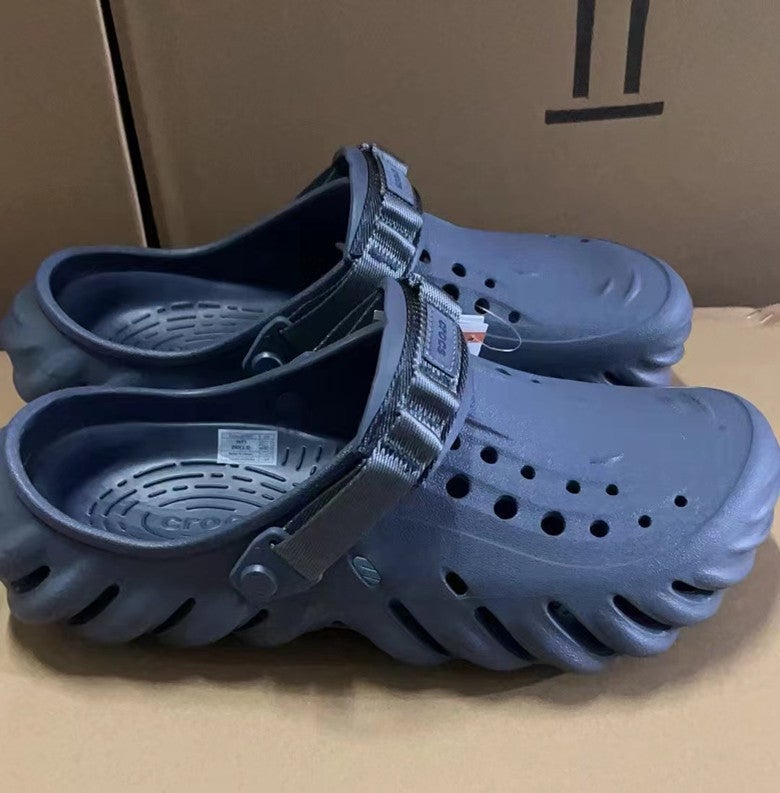 Bobo Croc Shoes Men'S Outdoor Beach Shoes Baotou Slippers Women'S Shoes Couple Shoes | 207937 Cement Gray Yellow - Image 1