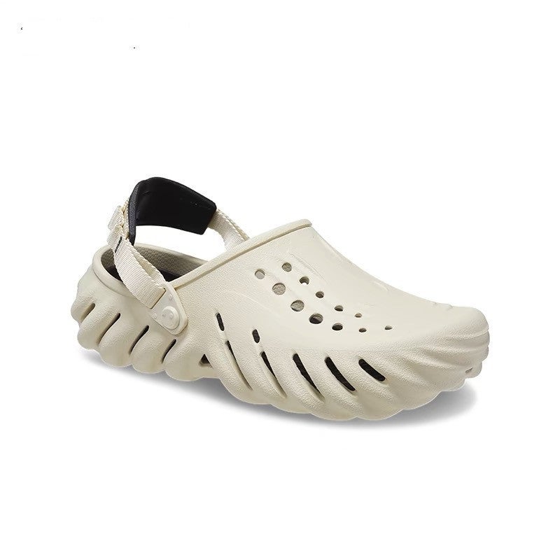 Bobo Croc Shoes Men'S Outdoor Beach Shoes Baotou Slippers Women'S Shoes Couple Shoes | 207937 Cement Gray Yellow - Image 3