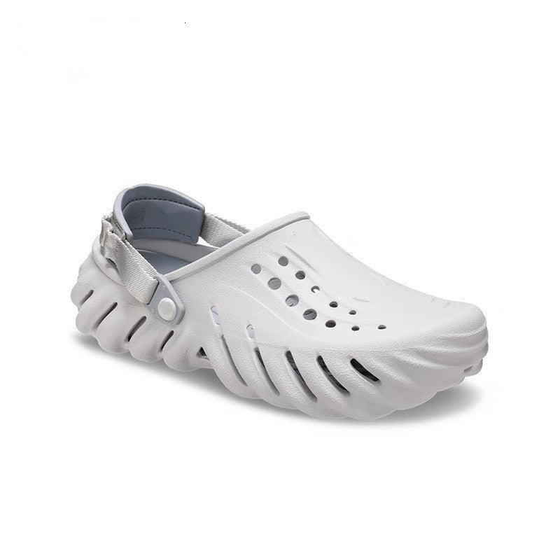 Bobo Croc Shoes Men'S Outdoor Beach Shoes Baotou Slippers Women'S Shoes Couple Shoes | 207937 Cement Gray Yellow - Image 4