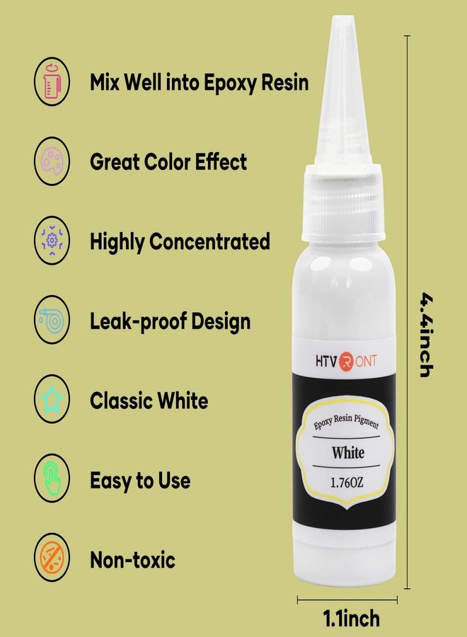 HTVRONT White Resin Pigment Paste - 1.76oz/50ml Higher Concentrated & Easy to Mix White Epoxy Dye Pigment for Resin Coloring, Ocean Waves and Water Effects - Image 3