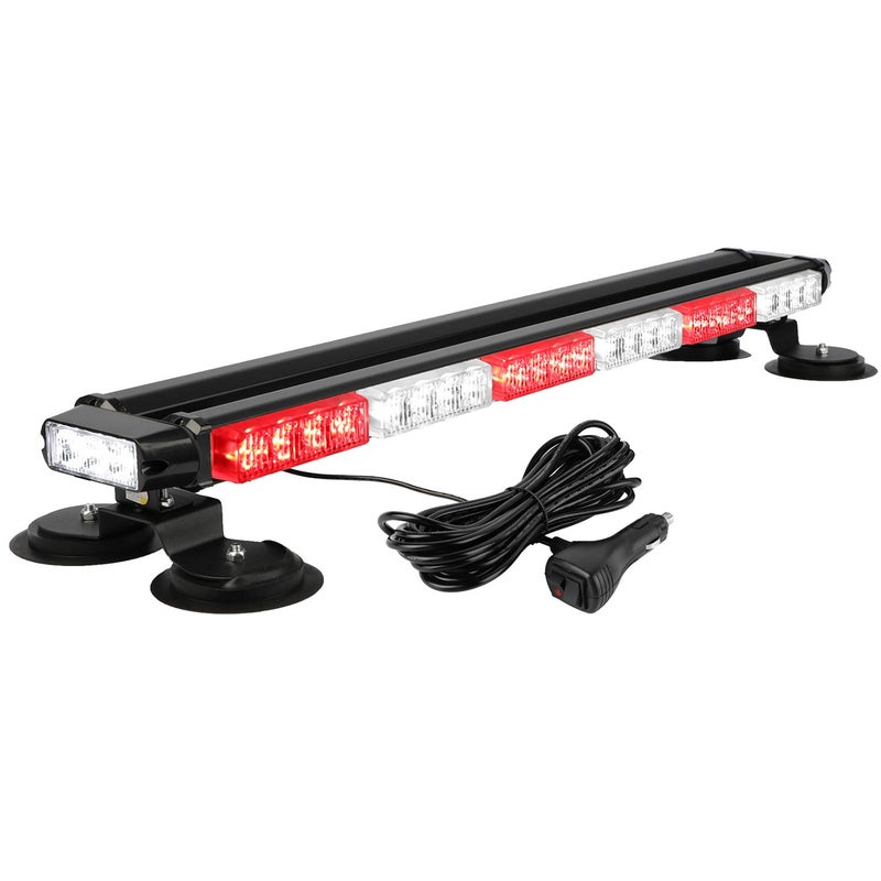 ASPL 295 54 LED Strobe Light Bar Double Side Flashing High Intensity Emergency Warning Flash Strobe Light with Magnetic Base for Safety Construction Vehicles Tow Trucks Pickup RedWhite