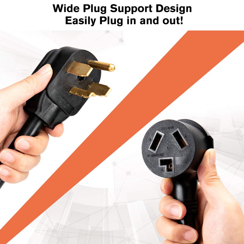 WELLUCK 1.5FT 3 Prong to 4 Prong Dryer Adapter, 3 to 4 Prong Dryer Plug Adapter, 4 Prone Dryer Outlet Adapter, 14-30P Male to 10-30R Female Receptacle for Old Clothes Dryer Converter, 30A, 250V - Image 5