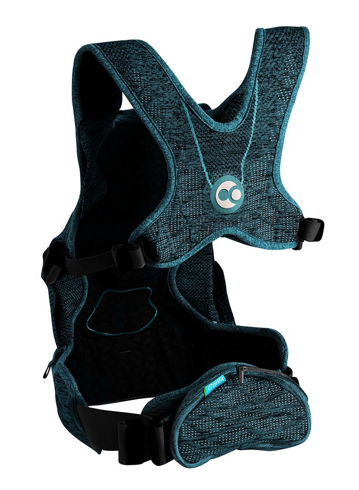Carifit حمالة الأطفال كاريفيت+ الرياضية متعددة الوضعيات مع تقنية بوستشر+، ناعمة، خفيفة الوزن، قابلة للتنفس، مناسبة للأطفال من 3.2 إلى 20 كجم، حديثي الولادة - أخضر بارد - Image 3