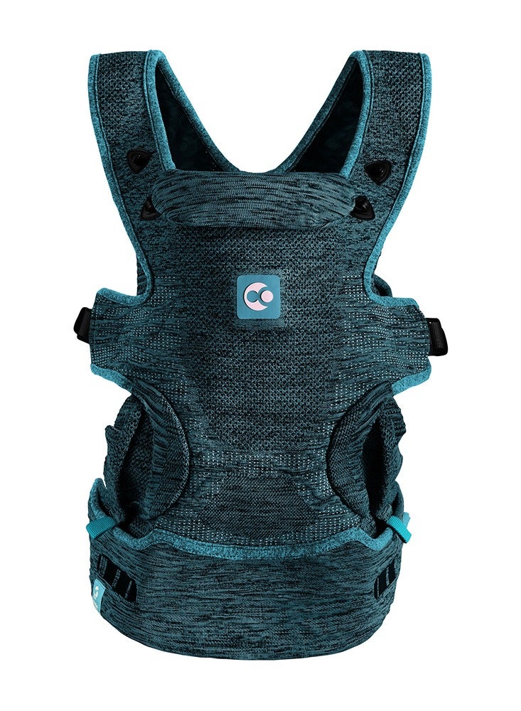 Carifit حمالة الأطفال كاريفيت+ الرياضية متعددة الوضعيات مع تقنية بوستشر+، ناعمة، خفيفة الوزن، قابلة للتنفس، مناسبة للأطفال من 3.2 إلى 20 كجم، حديثي الولادة - أخضر بارد - Image 2
