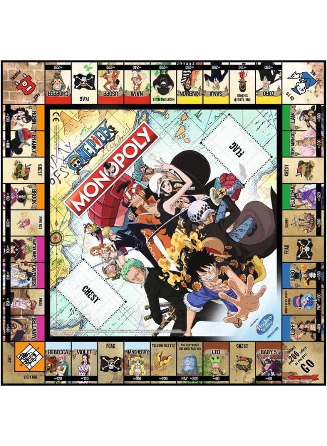 One Piece مونوبولي: إصدار ون بيس للعبة اللوح | اشترِ، بِع، تَبادَل مع الشخصيات الشهيرة من سلسلة المانغا والأنمي | تحتوي على 9 رموز مصغرة | منتجات مرخصة رسميًا وقابلة للجمع - Image 5