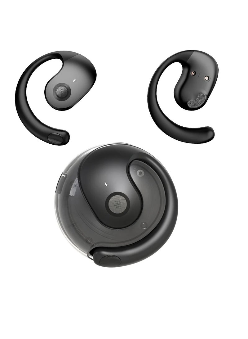 ارواق سماعات بلوتوث، IPX5 مقاومة للماء TWS سماعة بلوتوث لاسلكية، جودة صوت 9D مريحة مع ميكروفون للجري والتدريب على ركوب الدراجات، (أسود) - Image 1