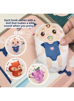 Generic Baby Cloth Book Can Be Chewed And Torn, Early Education Quiet Book Baby Velcro Tear-free 1 Educational Soothing Toy-Color: Quiet Cloth Book (5 Pages And 10 Sides Doll With BB Device) 117g  - Image 3