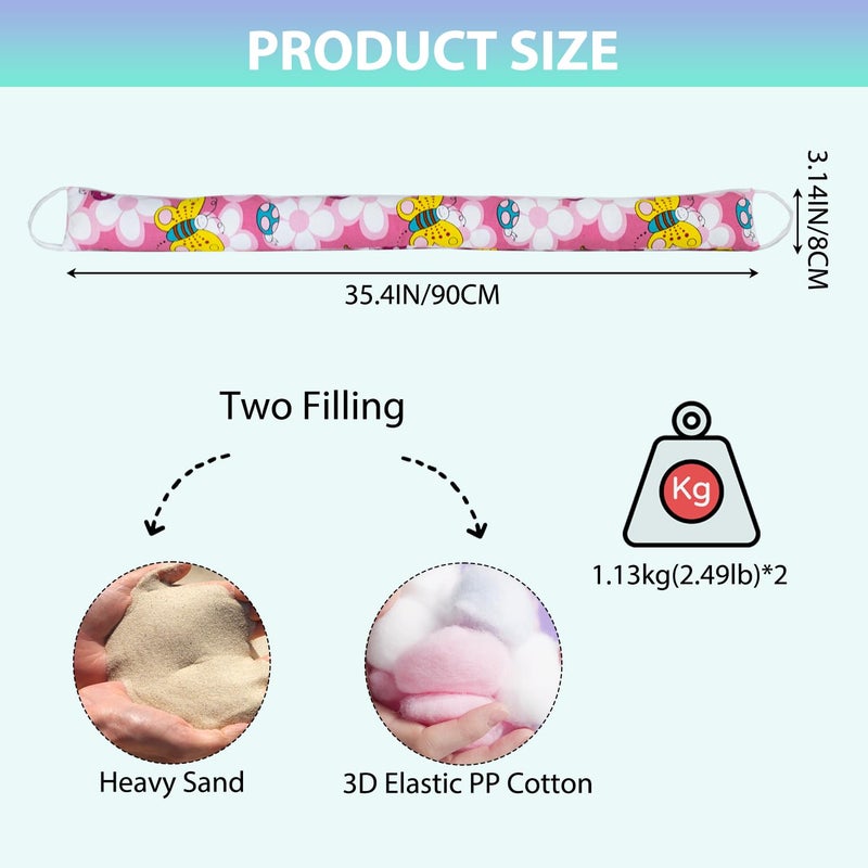 SANFERGE Weighted Door Draft Stopper, 2 Pack 36 Inch Under Door Blocker, Bottom of Door Window Air Noise Light Gap Filler, Saving Energy Cartoon Print Canvas Cotton 2.2Lb - Image 2
