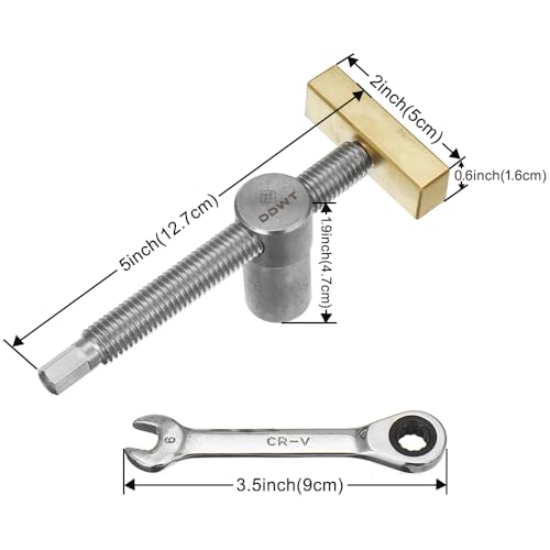 DDWT 2 Pack Bench Dog Clamp 3/4 Inch Dog Hole Clamp Woodworking Adjustable Workbench Stop Stainless Steel Brass (19mm) - Image 3