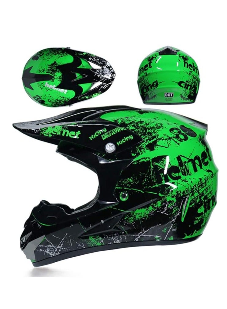 DUNISO Full face motorcycle helmet, ABS material off-road riding helmet, collision resistant, breathable and lightweight, with gloves, face mask, goggles, suitable for both men and women - Image 4