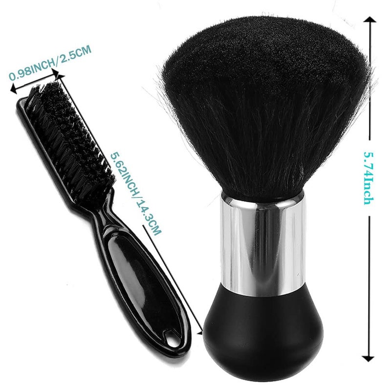 Borogo Barber Neck Duster Brush - Borogo Professional Barber Premium Hair Cutting Cleaning Hairbrush Styling Tool (Neck brush+Black brush) - Image 2