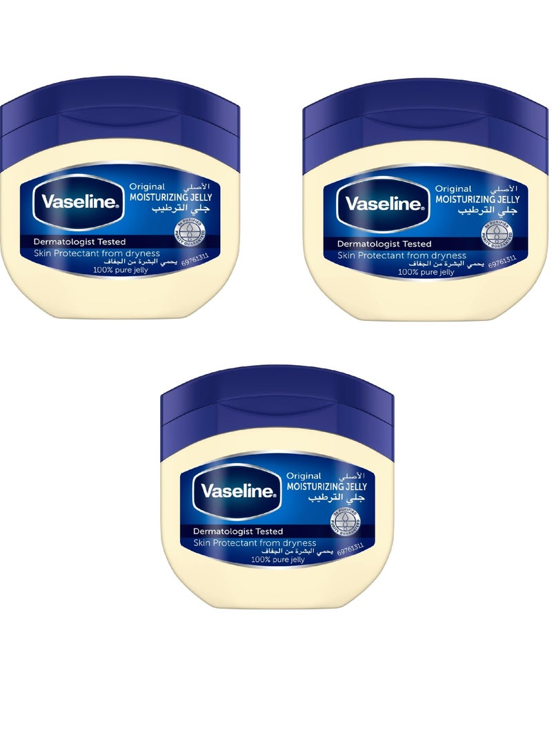Vaseline Original Moisturizing Jelly to protect skin from dryness 50 ml (3 pieces)