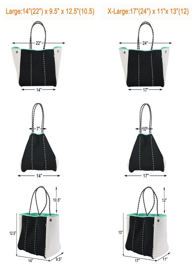 QOGiR Neoprene Multipurpose Beach Bag Tote with Inner Zipper Pocket … … … …, Brown, Large, Classic - Image 5
