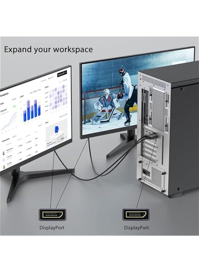 MOXO 4K DisplayPort Cable 3FT 2, Display Port to Display Port Cable for Monitor DP to DP Cable Male to Male Adapter - Image 5