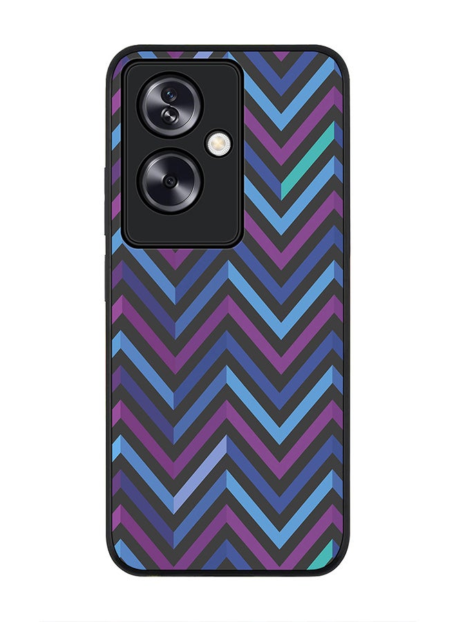 Stylizedd Rugged Black Edge Case for Oppo A79 5G, Slim fit Soft Case Flexible Rubber Edges Anti Drop TPU Gel Thin Cover - Deep Chevron - Image 1