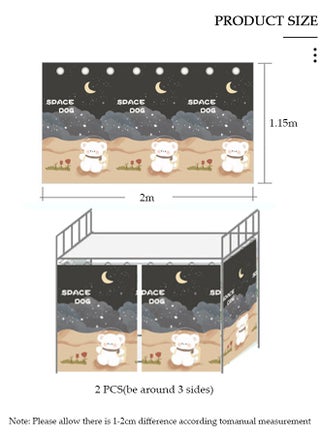 Bottom Bunk Bed Curtains Privacy Curtains Breathable Dustproof Single Bed Blackout Curtains Privacy Cloth Panels Underbed Loft Bed Canopy Tent Curtain Shading Drapes for Dorm Home College 2 Panels - view 2